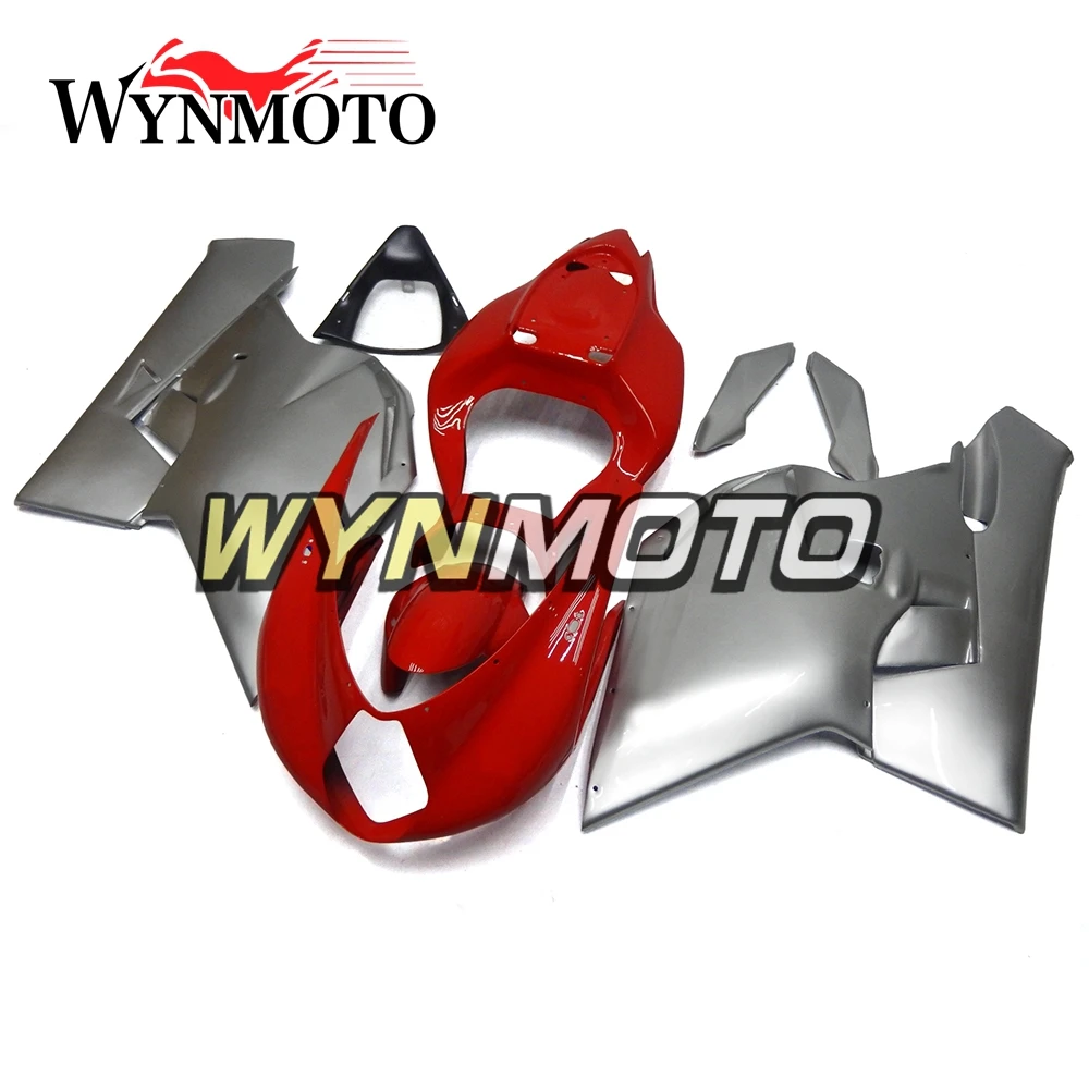 Полный обтекатели для MV AGUSTA F4 750 1000 2000-2009 год АБС-пластик 01 02 03 04 05 06 07 08 мотоциклетный кузов серебристого цвета с красной крышкой