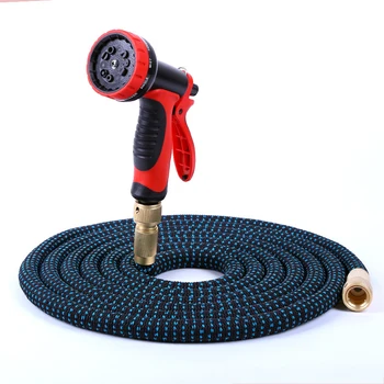 

25-100FT Expandable Magic Flexible Garden Water Hose With Red Spray Gun For Car Hose Pipe Natural Latex Hoses Watering Lawn Suit