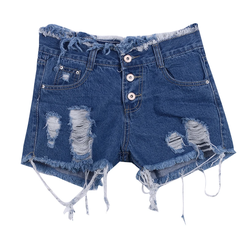 2017 New Arrivals Women Lady Sexy Ripped Loose Denim Shorts High Waist