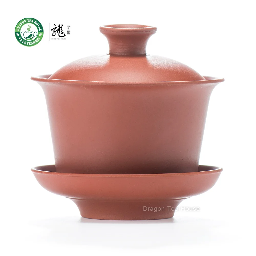 Red Pure Yixing Zisha Clay Chinese Gongfu Tea Gaiwan 100ml 3.38oz