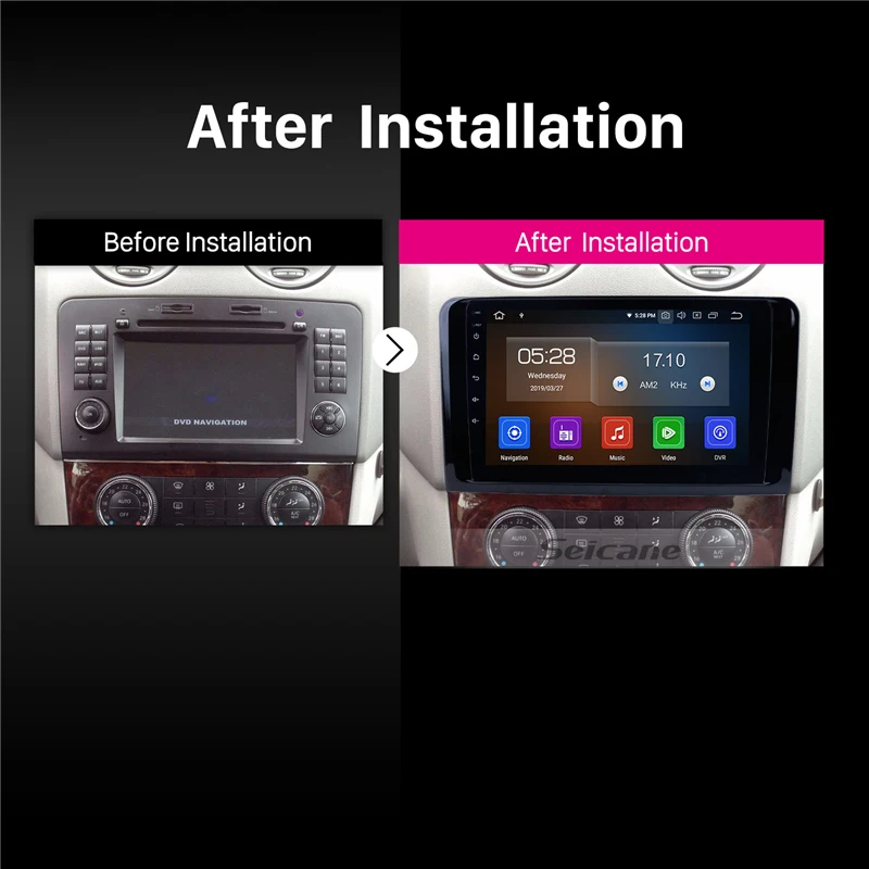Perfect Seicane Car GPS Android 9.0 Multimedia Player For Mercedes Benz GL Class X164 GL300 GL350 GL420 GL450 GL500 GL550 2005 2006-2012 4