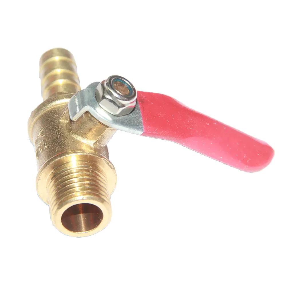 Female x Male 1/4inch Brass Fluid Air Gasoline Ball Valve Shut Off Switch Lever, Switch Valves