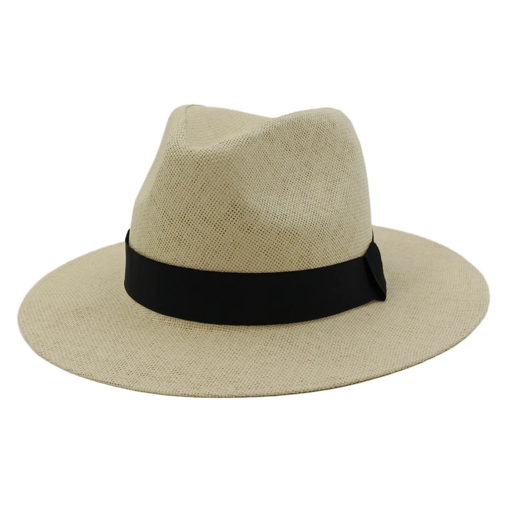 Sun Hat Man Women Panama Summer Straw Cowbay Casual Beach Wide Brim Outdoor Accessory (10)