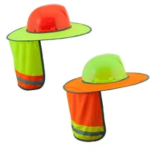 Hard Hat Sun Shield, Reflective, High Visibility, Full Brim Mesh Neck Sun Shade Protector