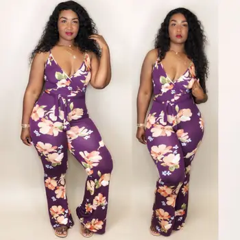 

Women Jumpsuit Bodycon Jumpsuits Clubwear Plus Size Flower Party Long Suspender