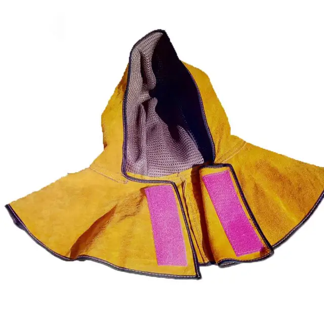 LanLan Leather Wear Resistant Welding Helmet Heat Insulation Tippet for Argon Arc Welding Working Hat