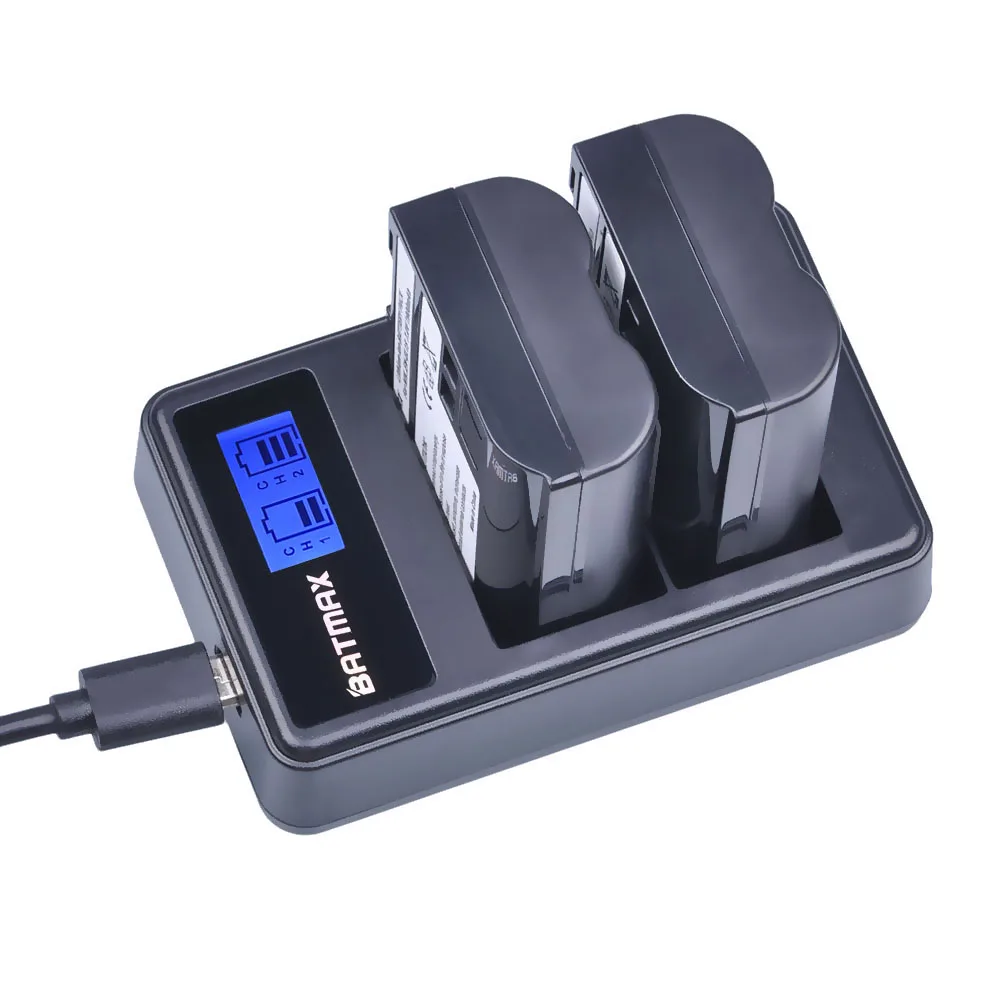 Online 2Pcs EN EL15 EN EL15 ENEL15 EL15A Batterien + LCD Dual USB Ladegerät für Nikon D600 D610 D600E D800 D800E d810 D7000 D7100 d750 V1