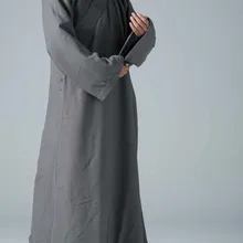 Унисекс серый теплый хлопок и лен медитация платье осень и зима пальто дзен монашеские костюмы таоистская Одежда Кунг-фу Униформа для боевых единоборств