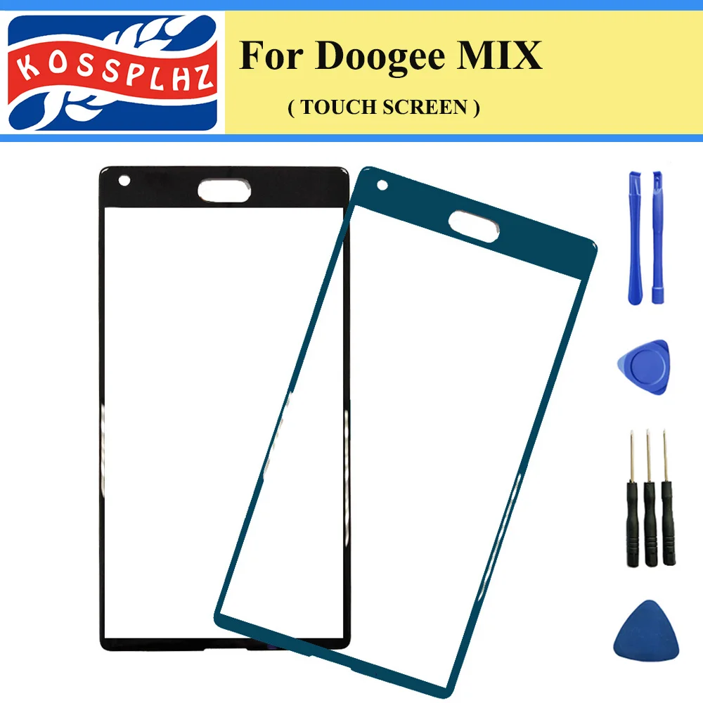 

100% tested For Doogee Mix Front Touch Screen Outer Glass Panel Touch Lens For Doogee Mix Phone Accessories With Tools +Adhesive