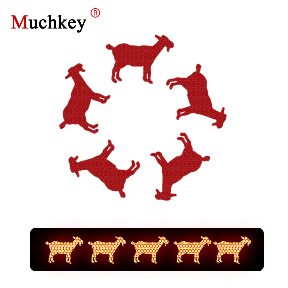

10Pcs Goat Shape Reflective Strips Car Self Adhesive Reflector Stickers Motorcycle Bicycle Funny Decoration Decals