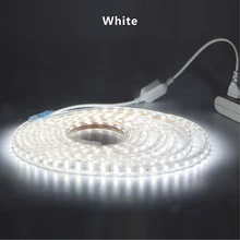 Waterproof Led Strip 5050 White Warm White Blue 220V Flexible Light With Power Plug Tape for Living Room Garden 5M/10M/20M Strip