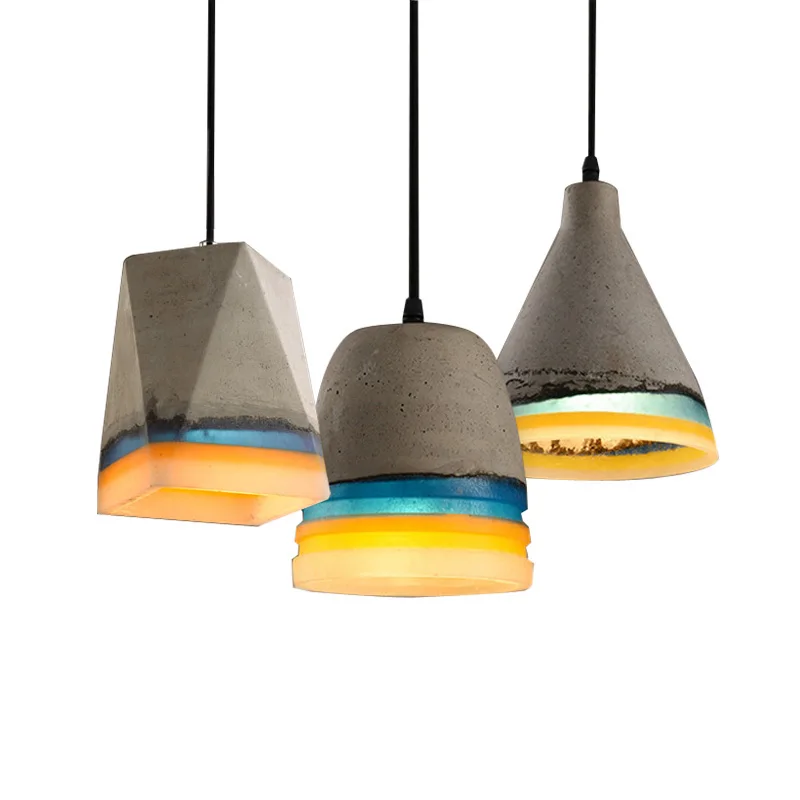 Contemporary Concrete Pendant Light Hanging Vintage Creative Cement Pendant Lamp E27 E26 Socket Drop Lighting For Restaurant Bar (5)