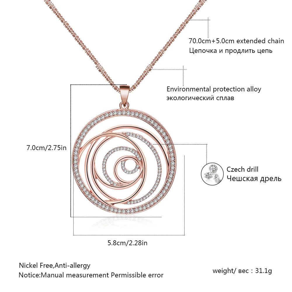 Винтаж розовое золото полый круглый ожерелье в виде цветов Цепочки и ожерелья большой геометрический Кристалл Цепочки для свитера длинное Цепочки и ожерелья s Выходные туфли на выпускной подарки на день рождения