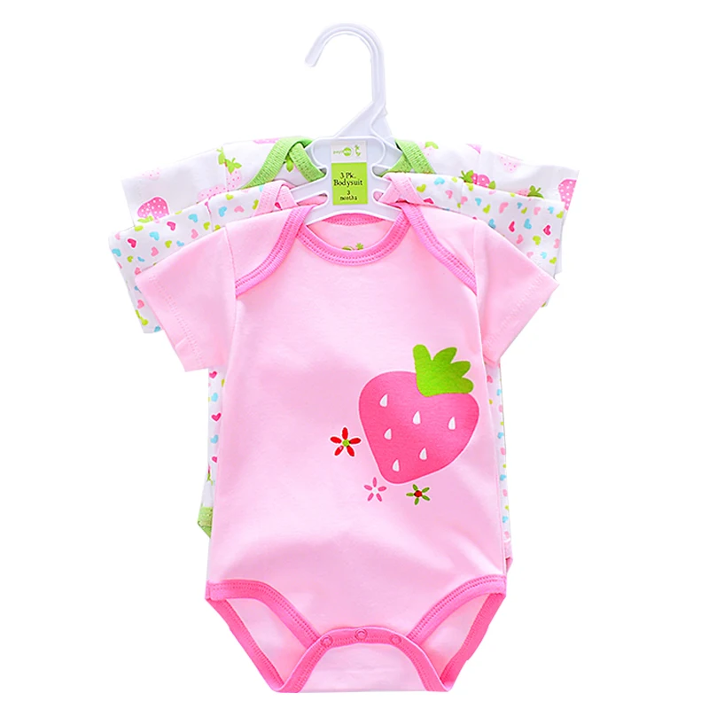 3 pcslot Baby Bodysuits 2017 Wholesale Newborn Baby Girls & Boy Cotton Giraffe Pattern 0-12 M Summer Baby Clothing (4)
