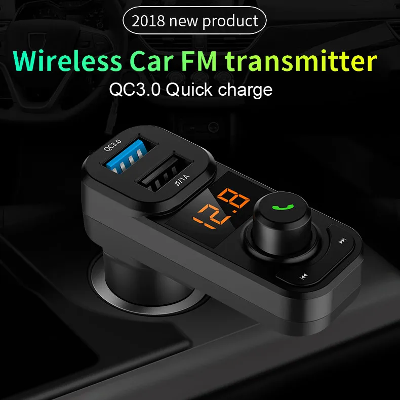 

2019 Multifunction Bluetooth Car Kit MP3 Player FM Transmitter Wireless Radio Adapter USB Charger 3.0 USB To Mp3 Voiture Adapter