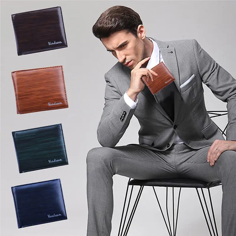 

Men Bifold Business Leather Wallet ID Credit Card Holder Purse Pockets clutch portfel cuzdan billetera carteira 40MA11