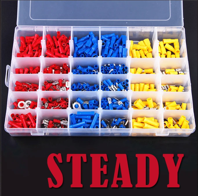 

720Pcs Insulated Assorted Electrical Wire Terminal Crimp Connector Spade Set