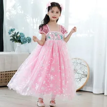 New Kids Frozen Dresses For Girls Elsa Anna Gowns Infant Princess Vestido Child Long Party Dress Carnival Costume Jurken Frocks
