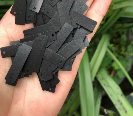 

Sewing supplies 7*25mm rectangular single hole matte black sequins DIY beads rectangular ground black sequins