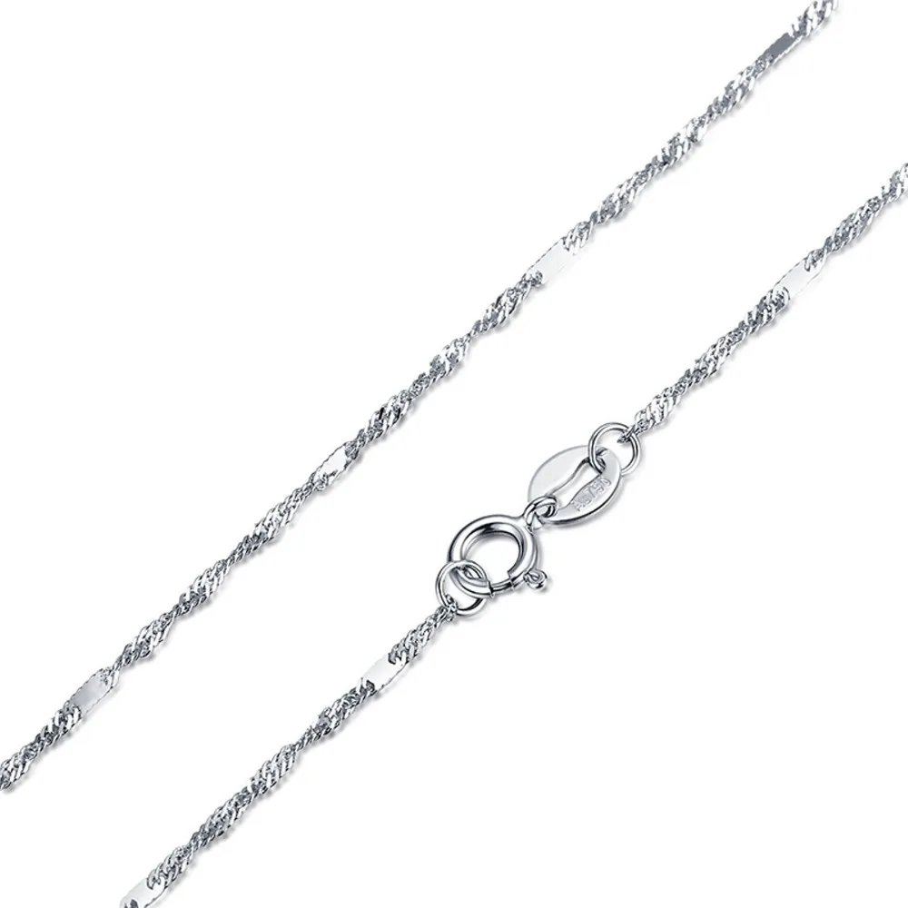 Fine Au750 Real 18K White Gold Chain 