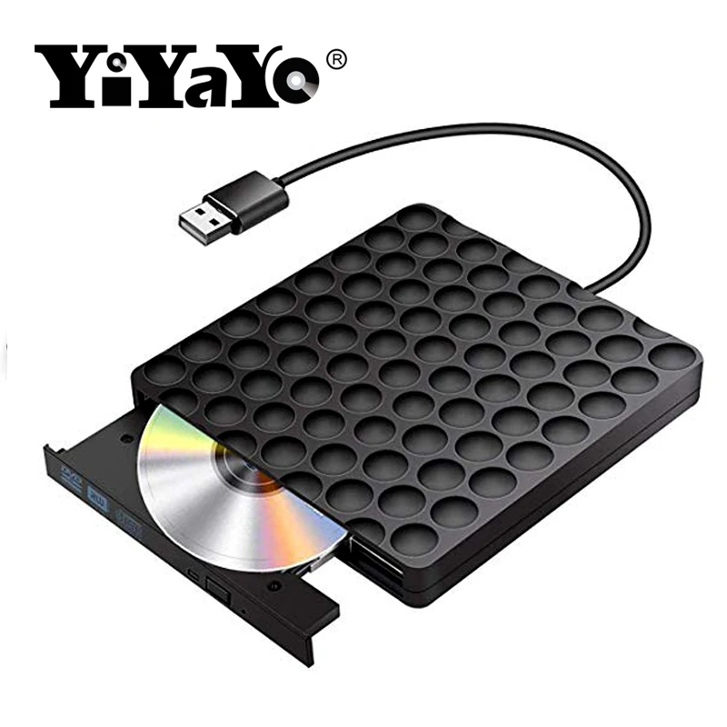 

YiYaYo Optical Drive USB 3.0 DVD Drive CD ROM Player DVD RW Burner for Laptop hp lenovo Computer PC Macbook OS Window 10