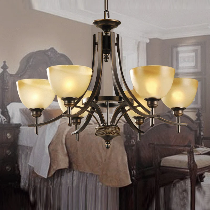 Old Bronze chandliers for foyer room Antique Bronze 6 light Crystal and