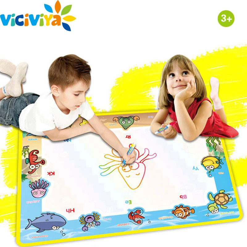 

Hot Drawing Toys Happy Farm Water Drawing Mat Board Painting and Writing Doodle With Pen Non-toxic Board for Kids