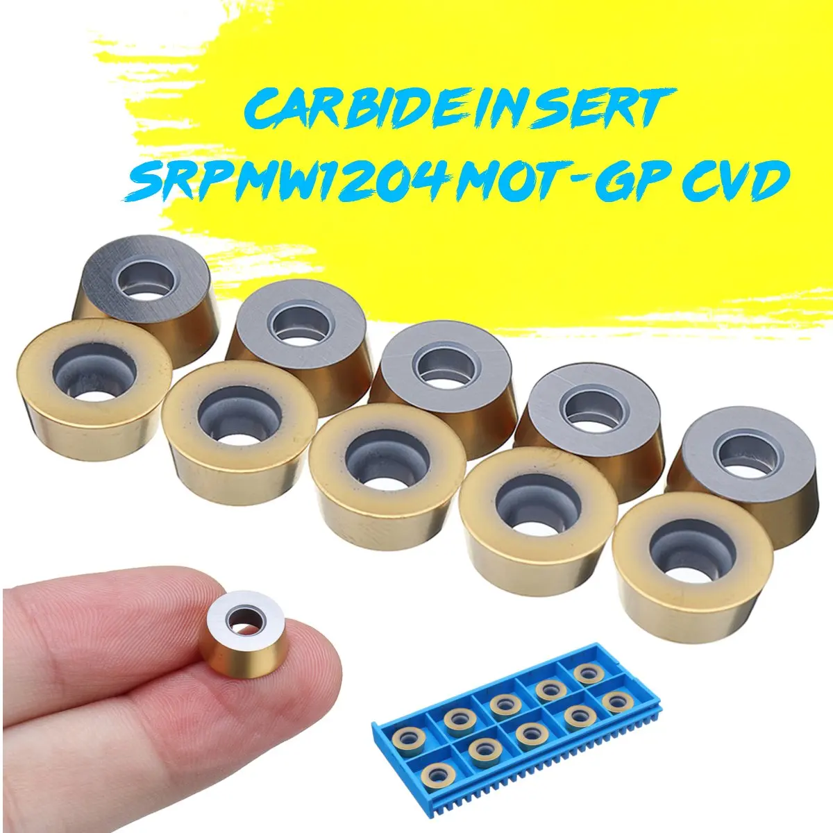 

10pcs SRPMW1204MOT-GP CAD Carbide Insert for Turning Tool Holder Lathe Carbide Turning Tools