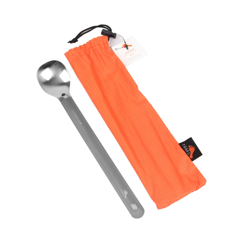 TOAKS 215 мм Длина Титановая Ложка походная ложка уличная посуда с длинной ручкой