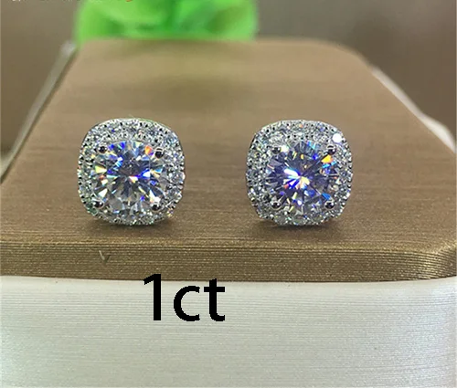 Черный 18 К золото пара сережек 1CT D цвет серьги с муассанитом для женщин M-0.15 - Цвет камня: Черный