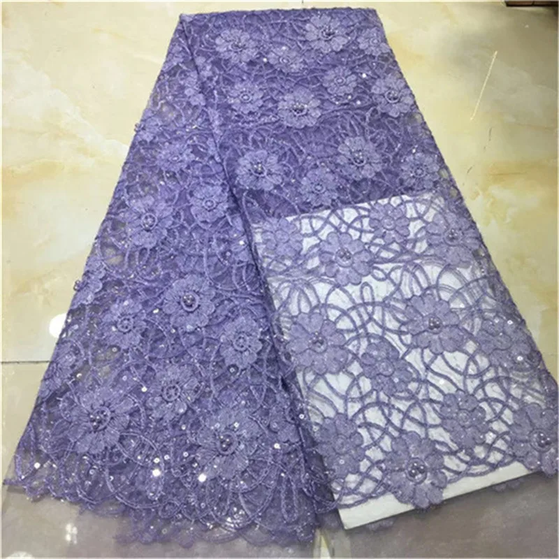 

Latest French Sequins Laces Fabrics 2019 High Quality African Lace Fabric For Wedding Nigerian Lace Material For Party