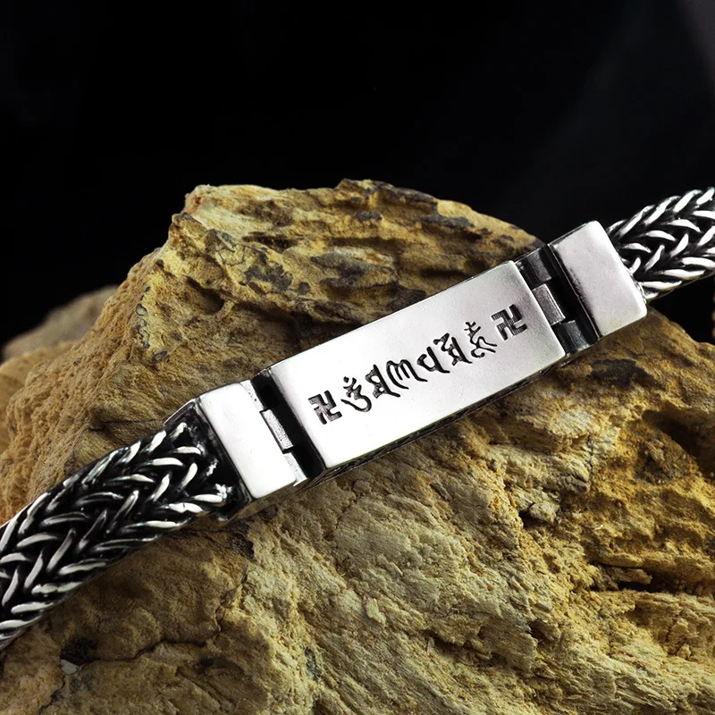925 тайский серебряный тяжелый мужской браслет мужской S925 стерлингового серебра браслет для мужчин ювелирные изделия подарок на день рождения, браслеты с брелоками