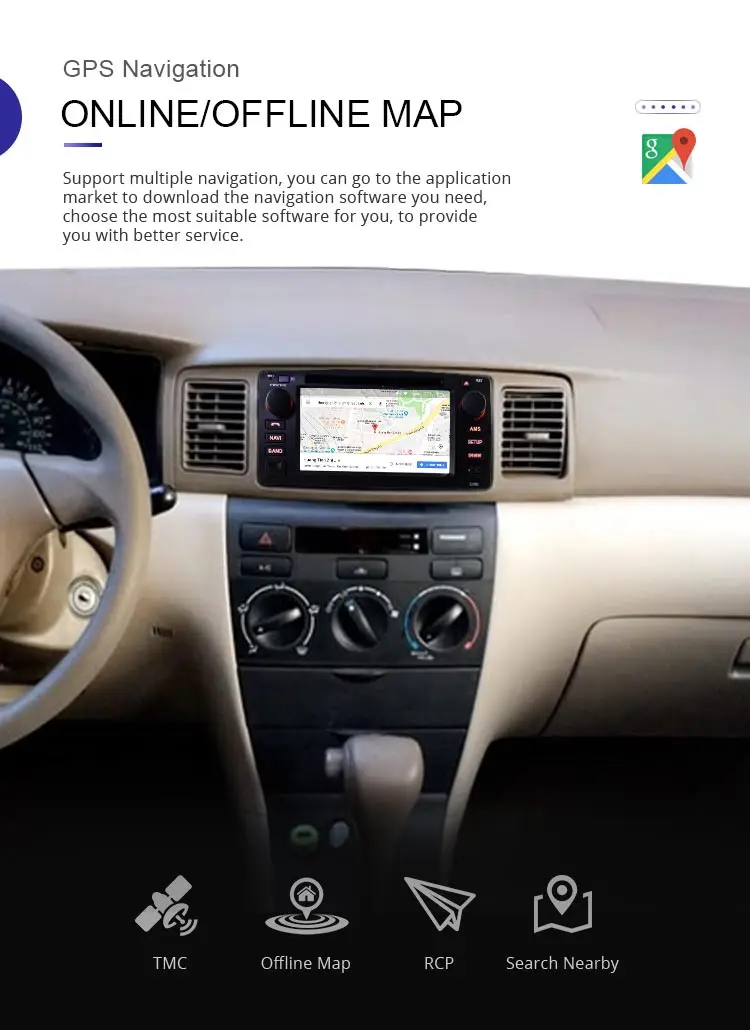 Clearance LJDA Android 9.1 Car DVD Player For Toyota Corolla E120 BYD F3 Wifi GPS Navigation 2 Din Car Radio Multimedia Stereo Video Audio 7