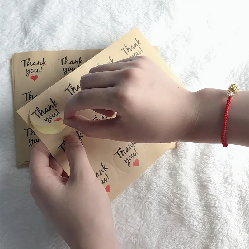 

108pcs Kraft Paper Gift Bags Thank You Dragee Candy Paper Bags Sticker Mariage Wedding Party DIY Chocolate Wrapping Supplies