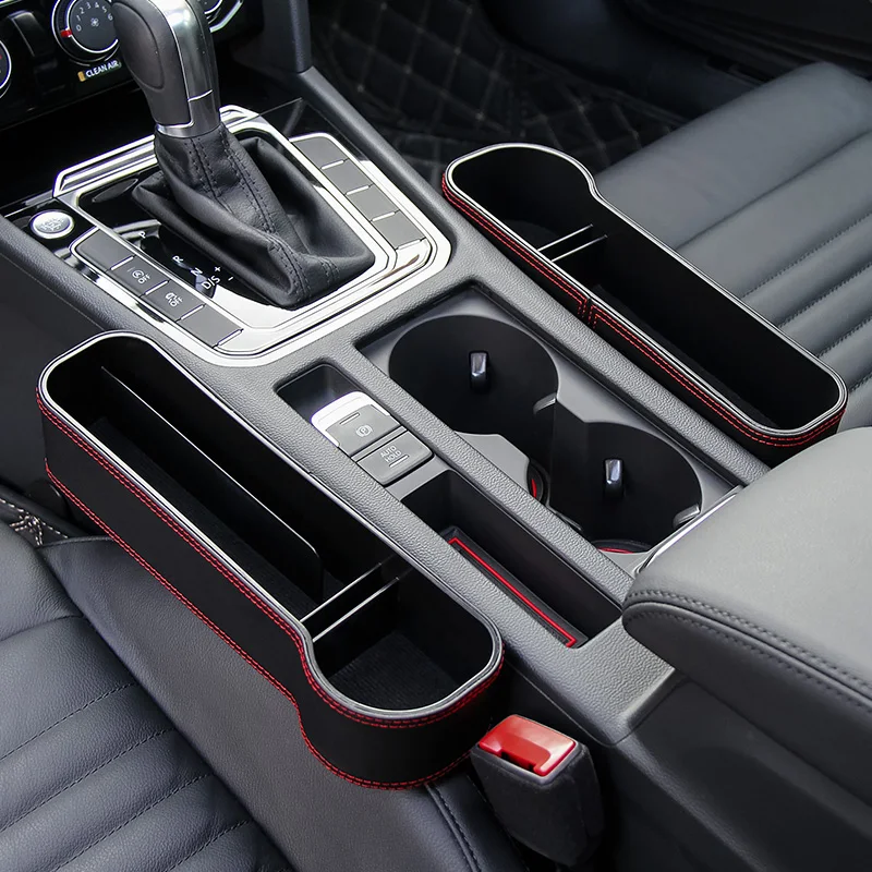 

Car Organizer Seat Gap Storage Box PU Leather Case Pockets Car Seat Side Slit for Wallet Phone Coins Cigarette Keys Cards Cups