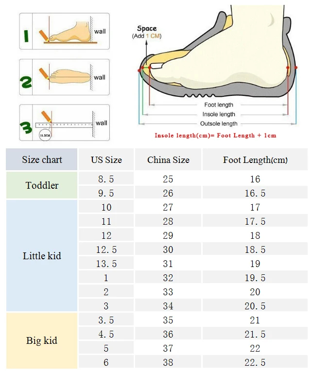 chinese shoe size to us child