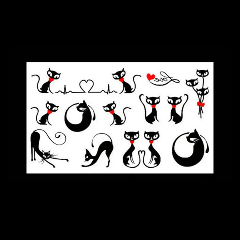 

Sexy Cats Choker Body Makeup Temporary 3D Tattoos Sticker Henna Flash Tatoos Body Arts Swimsuit Bikini Makeup Tools