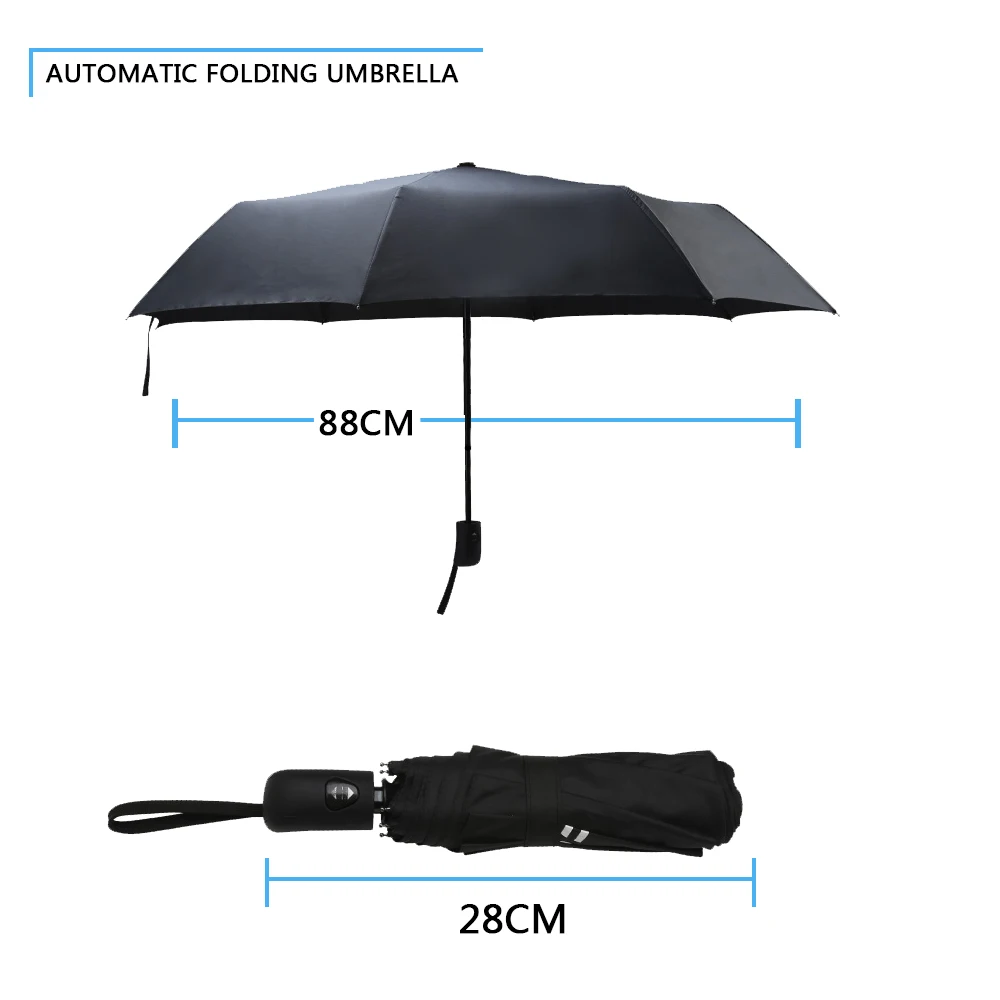 Полностью автоматический складной зонт от дождя, высококачественный ветрозащитный зонт для Skoda Yeti Citigo Octavia Superb Roomster Rapid 2 3