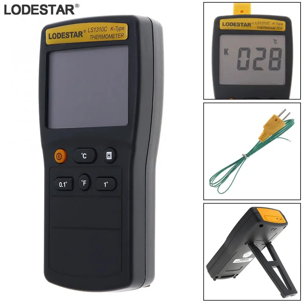 

New LS1310C ABS Portable Hand-held Digital Thermometer with K-type Thermocouple and LCD Display
