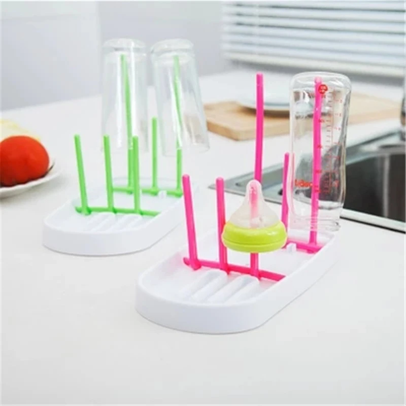 Baby Bottle Foldable Stand Kids Nipple Easy Clean Drying Rack Cute Drier Infant Pacifier Holder Portable Water CleanShelf T0705 (9)