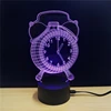 3D Night Light LED Lamp Acrylic Alarm Clock Showpiece