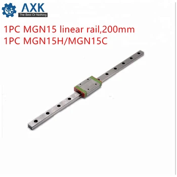 

Linear Guide Carriage Rail Axk 200mm Set Cnc Motion Guideway 1 Pcs Mgn15 Rail,200mm Long. Bearing Steel Printer Cutter 15mm For