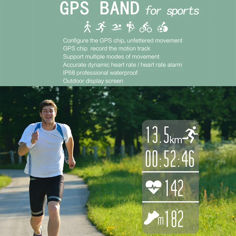 SENBONO смарт браслет IP68 Водонепроницаемые GPS спортивные часы фитнес трекер
