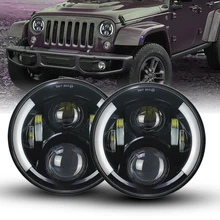 7 Inch Round LED Halo Headlight Bulb font b Lamp b font For JK TJ LJ