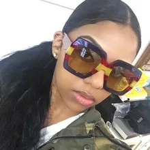 Роскошные квадратные солнцезащитные очки больших размеров, Женские Ретро итальянские брендовые дизайнерские солнцезащитные очки с кристаллами в оправе для женщин, красные синие солнцезащитные очки