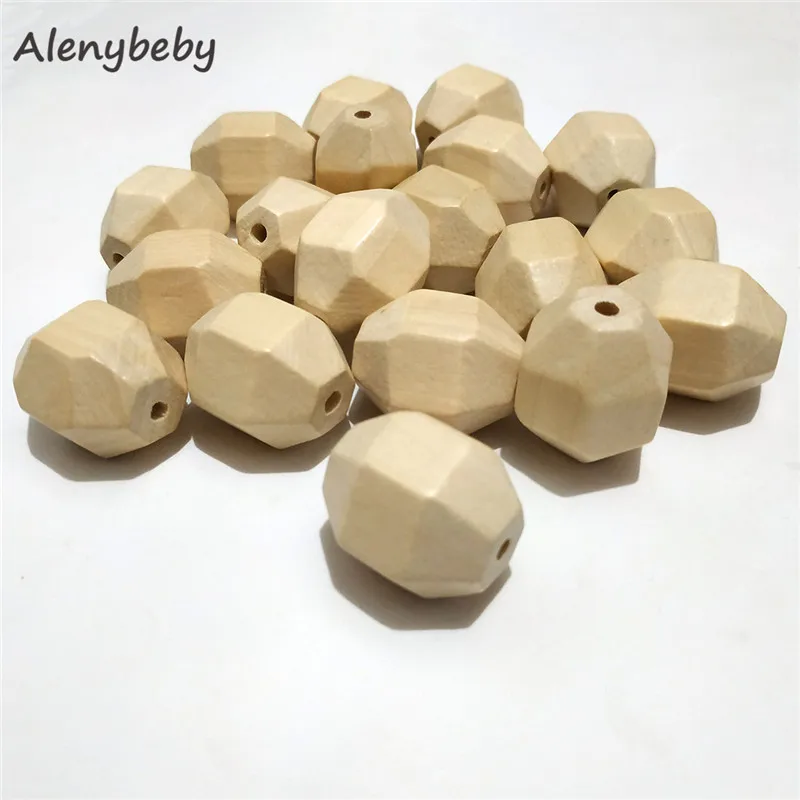 Деревянные Геометрические бусины Icosahedron Прорезыватель для зубов ухода колье
