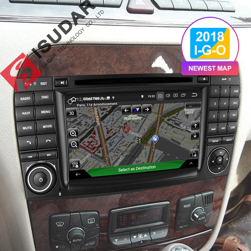 Isudar 2 Din Авто Радио Android 9 для Mercedes/Benz/W220/W215/S280/S320/S350/S400 S класс Автомобильный мультимедийный видео плеер gps DVR