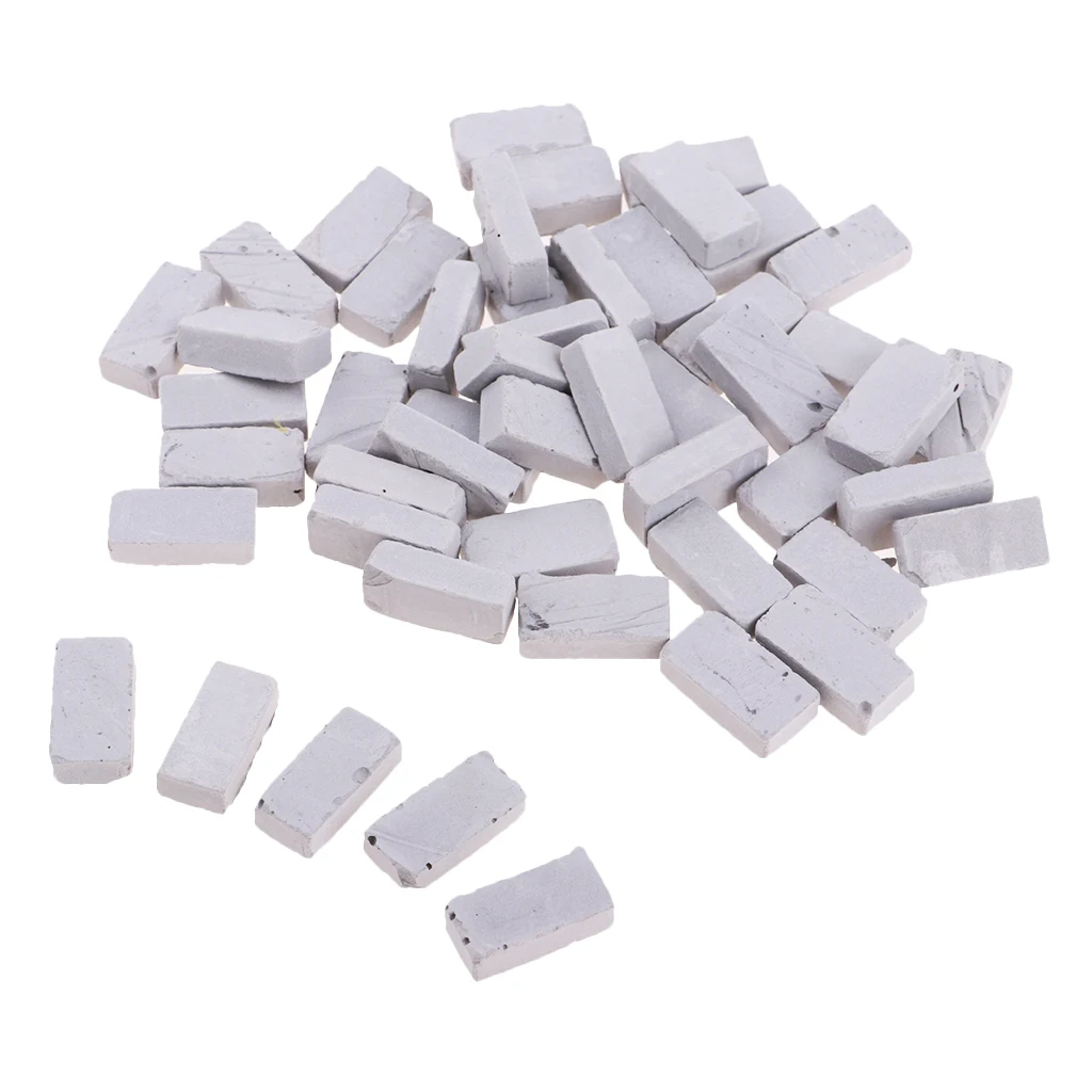 Realistic 1/16 Miniature Gray Brick Model for Sand Table Building 1.7x0.9cm