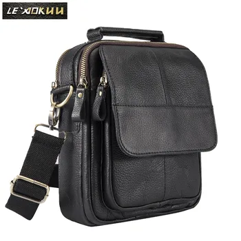 

Genuine Leather Male Casual Design School Shoulder Messenger Crossbody bag Fashion Student Tote Mochila Satchel bag For Men 148b