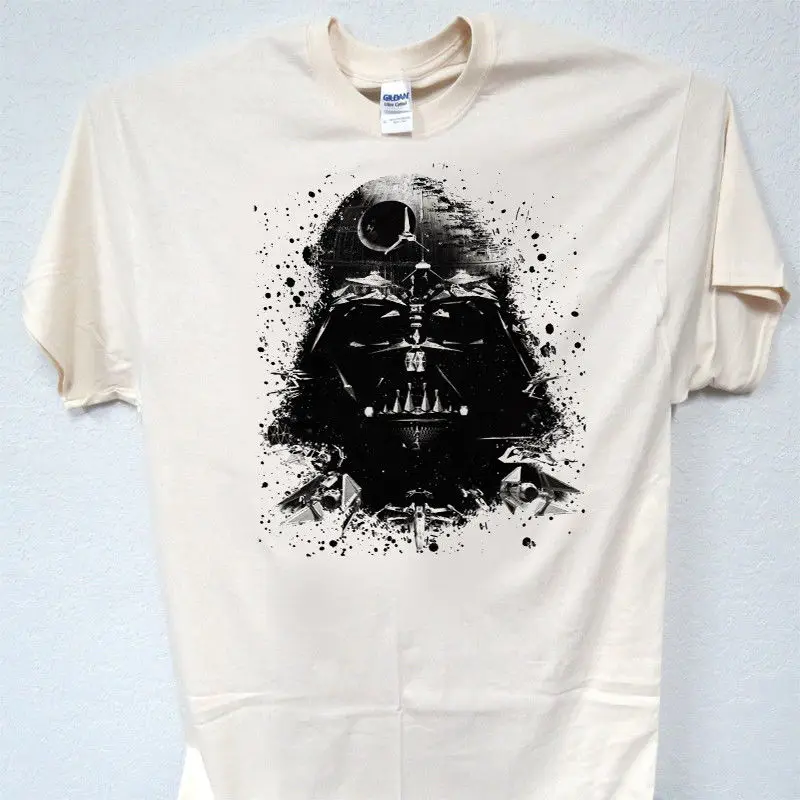 

STAR WARS, Inspired Darth Vader ART Retro, Ivory T-SHIRT,Size: 4X, B2-02 Free shipping